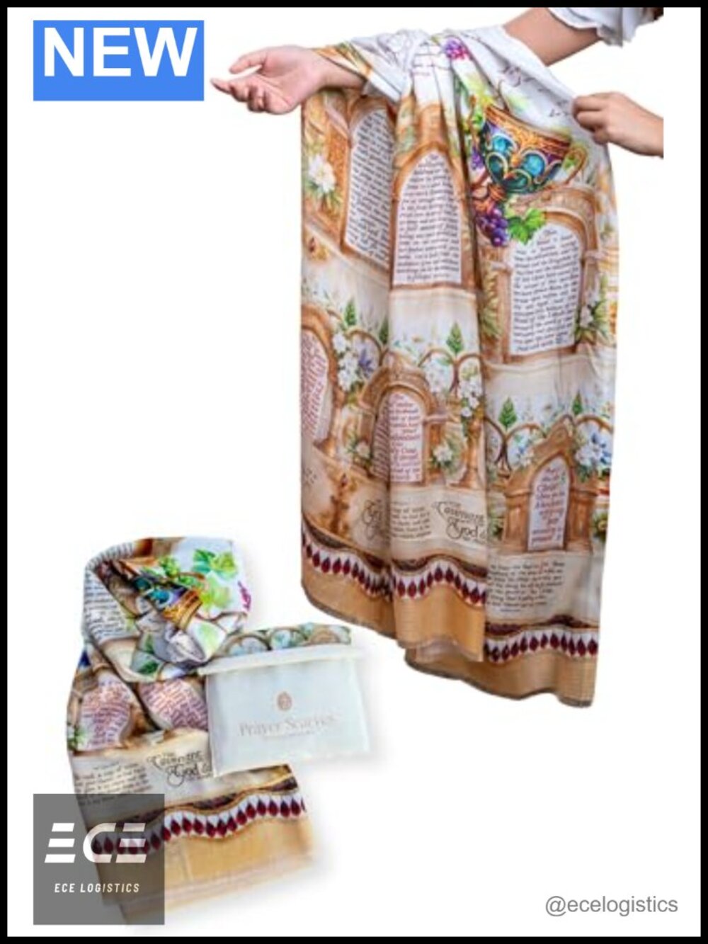 Christian Prayer Shawl Lightweight Modal Wrap 28x79
